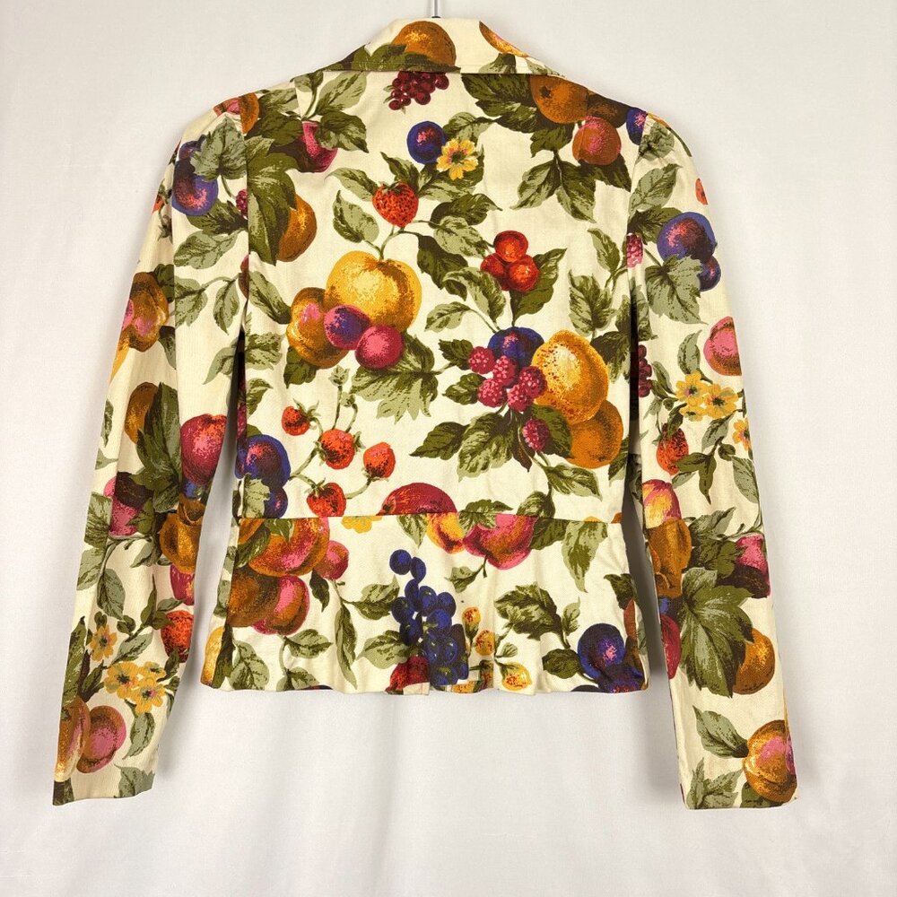 VTG SirJé of California Fruit Print Blazer Women’s Small Artsy Whimsical Retro - Picture 6 of 16